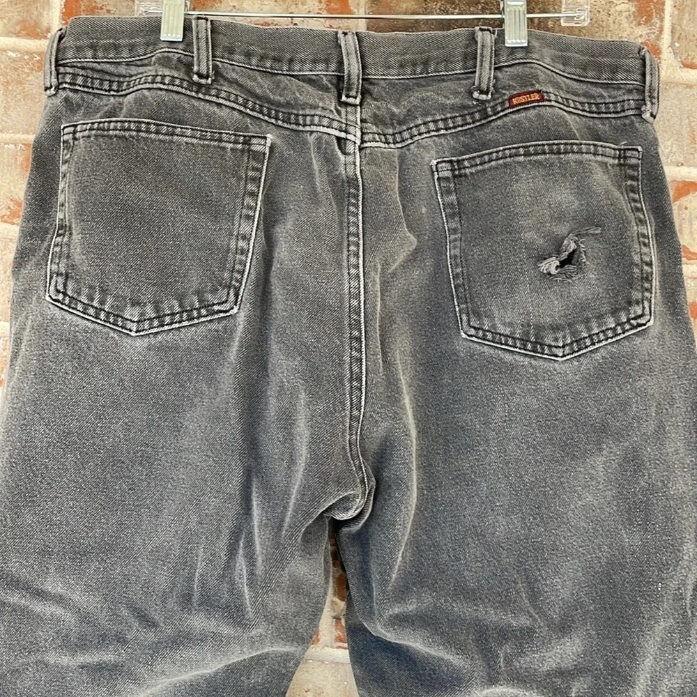 Rustler Black Faded Straight Leg Denim Jeans